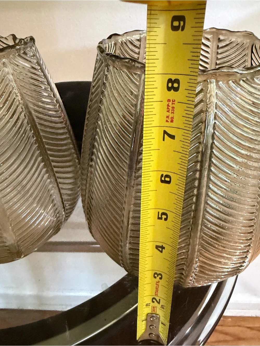 Stanley Smoky Brown Leaf-Texture Glass Vase